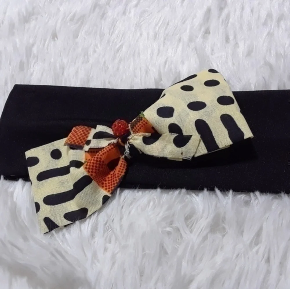 Tasty Raw Edge Kente Cloth Bow Headband